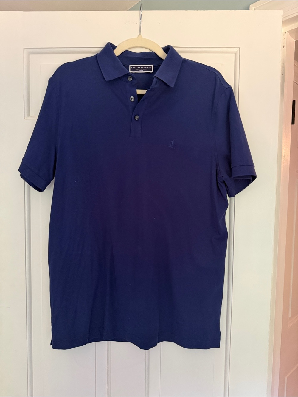 Charles Tyrwhitt Deep Blue Classic Polo Shirt, size M